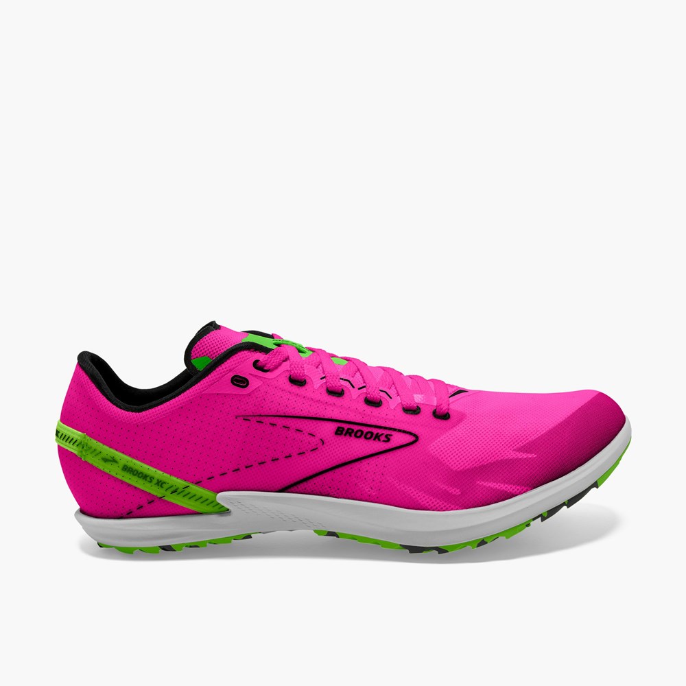 Chaussure Running Brooks Draft XC Spikeless Cross Country Rose Vert Noir Femme | CFE-1392108